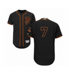 Men's San Francisco Giants #7 Donovan Solano Black Alternate Flex Base Authentic Collection Baseball Player Jersey