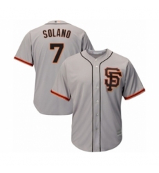 Men's San Francisco Giants #7 Donovan Solano Grey Alternate Flex Base Authentic Collection Baseball Player Jersey