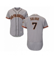 Men's San Francisco Giants #7 Donovan Solano Grey Road Flex Base Authentic Collection Baseball Player Jersey