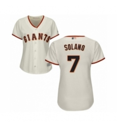 Women's San Francisco Giants #7 Donovan Solano Authentic Cream Home Cool Base Baseball Player Jersey