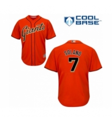 Youth San Francisco Giants #7 Donovan Solano Authentic Orange Alternate Cool Base Baseball Player Jersey