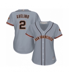 Women's San Francisco Giants #2 Abiatal Avelino Authentic Grey Road Cool Base Baseball Player Jersey Women's San Francisco Giants #2 Abiatal Avelino Authentic Grey Road Cool Base Baseball Player Jersey