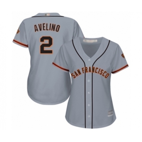 Women's San Francisco Giants #2 Abiatal Avelino Authentic Grey Road Cool Base Baseball Player Jersey Women's San Francisco Giants #2 Abiatal Avelino Authentic Grey Road Cool Base Baseball Player Jersey