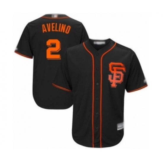 Youth San Francisco Giants #2 Abiatal Avelino Authentic Black Alternate Cool Base Baseball Player Jersey Youth San Francisco Giants #2 Abiatal Avelino Authentic Black Alternate Cool Base Baseball Player Jersey
