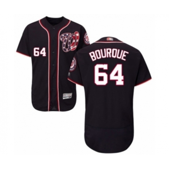 Men's Washington Nationals #64 James Bourque Navy Blue Alternate Flex Base Authentic Collection Baseball Player Jersey Men's Washington Nationals #64 James Bourque Navy Blue Alternate Flex Base Authentic Collection Baseball Player Jersey