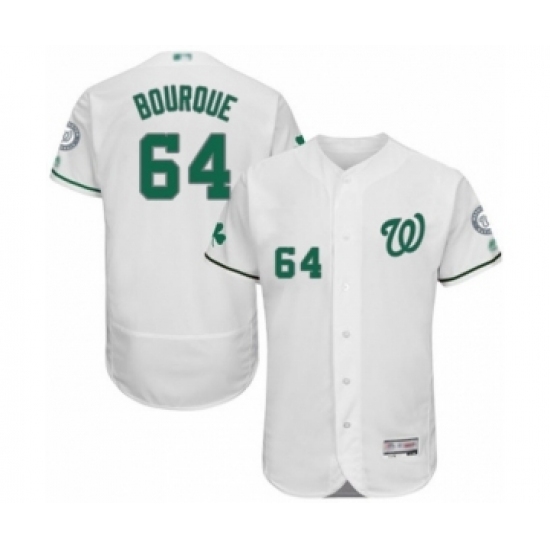 Men's Washington Nationals #64 James Bourque White Celtic Flexbase Authentic Collection Baseball Player Jersey Men's Washington Nationals #64 James Bourque White Celtic Flexbase Authentic Collection Baseball Player Jersey