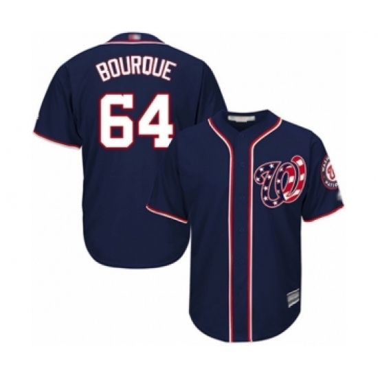 Youth Washington Nationals #64 James Bourque Authentic Navy Blue Alternate 2 Cool Base Baseball Player Jersey Youth Washington Nationals #64 James Bourque Authentic Navy Blue Alternate 2 Cool Base Baseball Player Jersey