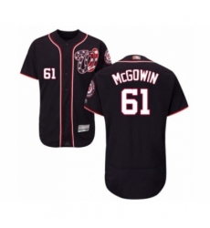 Men's Washington Nationals #61 Kyle McGowin Navy Blue Alternate Flex Base Authentic Collection Baseball Player Jersey Men's Washington Nationals #61 Kyle McGowin Navy Blue Alternate Flex Base Authentic Collection Baseball Player Jersey