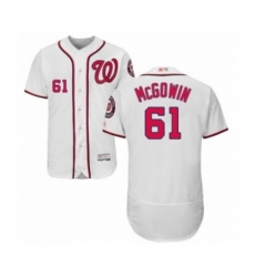 Men's Washington Nationals #61 Kyle McGowin White Home Flex Base Authentic Collection Baseball Player Jersey Men's Washington Nationals #61 Kyle McGowin White Home Flex Base Authentic Collection Baseball Player Jersey