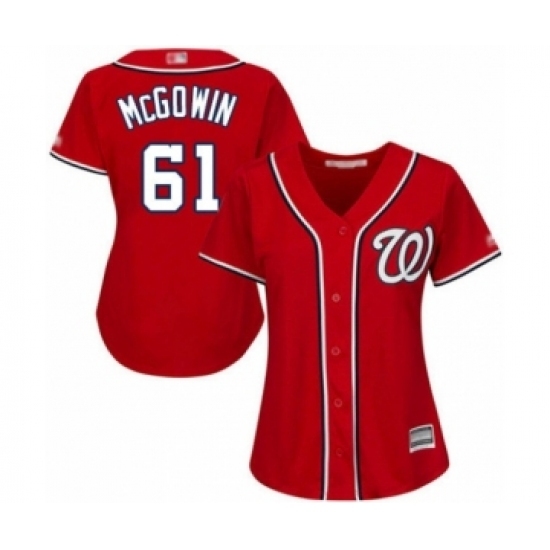 Women's Washington Nationals #61 Kyle McGowin Authentic Red Alternate 1 Cool Base Baseball Player Jersey Women's Washington Nationals #61 Kyle McGowin Authentic Red Alternate 1 Cool Base Baseball Player Jersey