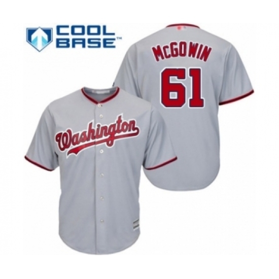 Youth Washington Nationals #61 Kyle McGowin Authentic Grey Road Cool Base Baseball Player Jersey Youth Washington Nationals #61 Kyle McGowin Authentic Grey Road Cool Base Baseball Player Jersey