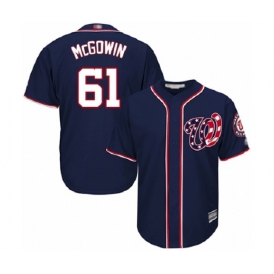 Youth Washington Nationals #61 Kyle McGowin Authentic Navy Blue Alternate 2 Cool Base Baseball Player Jersey Youth Washington Nationals #61 Kyle McGowin Authentic Navy Blue Alternate 2 Cool Base Baseball Player Jersey