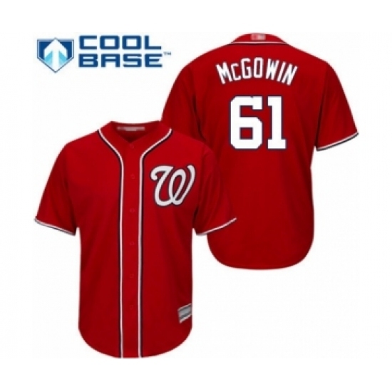 Youth Washington Nationals #61 Kyle McGowin Authentic Red Alternate 1 Cool Base Baseball Player Jersey Youth Washington Nationals #61 Kyle McGowin Authentic Red Alternate 1 Cool Base Baseball Player Jersey