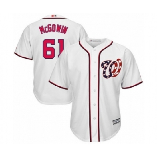 Youth Washington Nationals #61 Kyle McGowin Authentic White Home Cool Base Baseball Player Jersey Youth Washington Nationals #61 Kyle McGowin Authentic White Home Cool Base Baseball Player Jersey