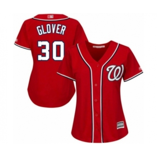 Women's Washington Nationals #30 Koda Glover Authentic Red Alternate 1 Cool Base Baseball Player Jersey Women's Washington Nationals #30 Koda Glover Authentic Red Alternate 1 Cool Base Baseball Player Jersey