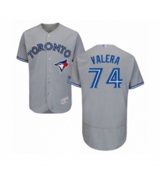 Men's Toronto Blue Jays #74 Breyvic Valera Grey Road Flex Base Authentic Collection Baseball Player Jersey