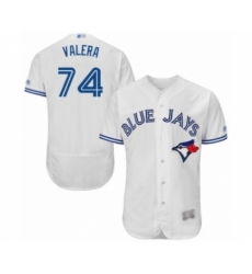 Men's Toronto Blue Jays #74 Breyvic Valera White Home Flex Base Authentic Collection Baseball Player Jersey