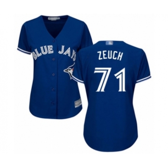 Women's Toronto Blue Jays #71 T.J. Zeuch Authentic Blue Alternate Baseball Player Jersey Women's Toronto Blue Jays #71 T.J. Zeuch Authentic Blue Alternate Baseball Player Jersey