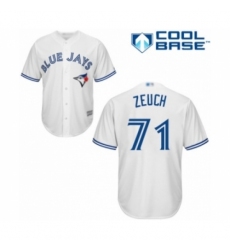 Youth Toronto Blue Jays #71 T.J. Zeuch Authentic White Home Baseball Player Jersey