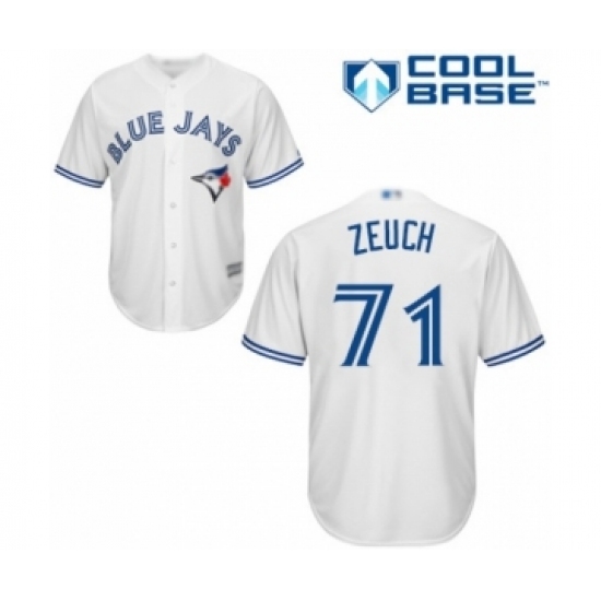 Youth Toronto Blue Jays #71 T.J. Zeuch Authentic White Home Baseball Player Jersey Youth Toronto Blue Jays #71 T.J. Zeuch Authentic White Home Baseball Player Jersey