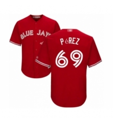 Youth Toronto Blue Jays #69 Hector Perez Authentic Scarlet Alternate Baseball Player Jersey