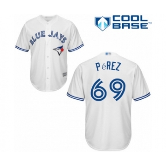 Youth Toronto Blue Jays #69 Hector Perez Authentic White Home Baseball Player Jersey Youth Toronto Blue Jays #69 Hector Perez Authentic White Home Baseball Player Jersey