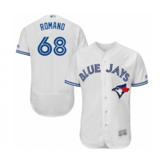 Men's Toronto Blue Jays #68 Jordan Romano White Home Flex Base Authentic Collection Baseball Player Jersey Men's Toronto Blue Jays #68 Jordan Romano White Home Flex Base Authentic Collection Baseball Player Jersey