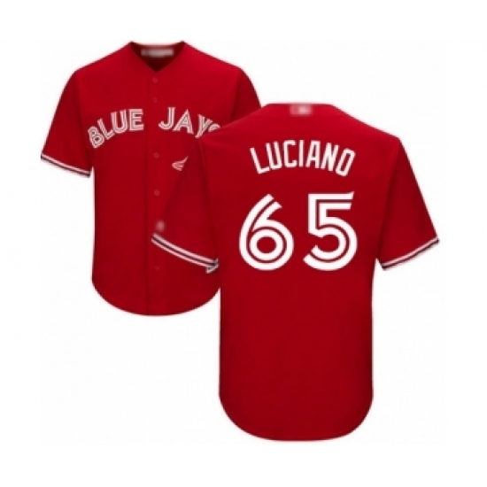 Youth Toronto Blue Jays #65 Elvis Luciano Authentic Scarlet Alternate Baseball Player Jersey Youth Toronto Blue Jays #65 Elvis Luciano Authentic Scarlet Alternate Baseball Player Jersey