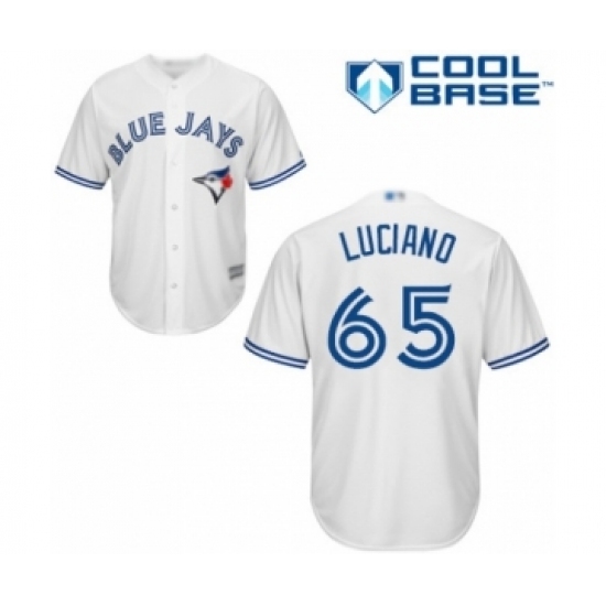 Youth Toronto Blue Jays #65 Elvis Luciano Authentic White Home Baseball Player Jersey Youth Toronto Blue Jays #65 Elvis Luciano Authentic White Home Baseball Player Jersey