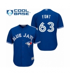 Youth Toronto Blue Jays #63 Wilmer Font Authentic Blue Alternate Baseball Player Jersey