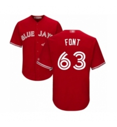 Youth Toronto Blue Jays #63 Wilmer Font Authentic Scarlet Alternate Baseball Player Jersey