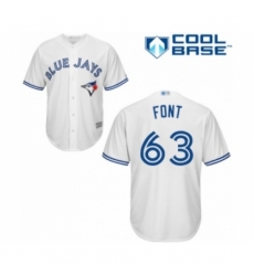 Youth Toronto Blue Jays #63 Wilmer Font Authentic White Home Baseball Player Jersey
