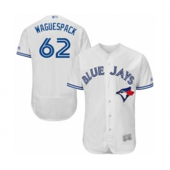 Men's Toronto Blue Jays #62 Jacob Waguespack White Home Flex Base Authentic Collection Baseball Player Jersey Men's Toronto Blue Jays #62 Jacob Waguespack White Home Flex Base Authentic Collection Baseball Player Jersey