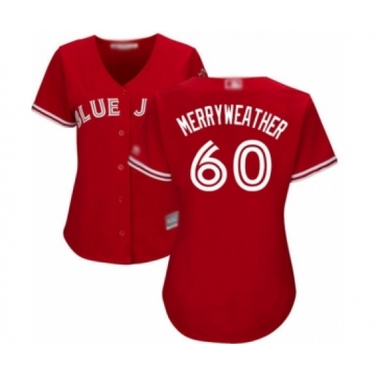 Women's Toronto Blue Jays #60 Julian Merryweather Authentic Scarlet Alternate Baseball Player Jersey Women's Toronto Blue Jays #60 Julian Merryweather Authentic Scarlet Alternate Baseball Player Jersey