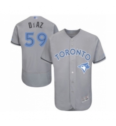 Men's Toronto Blue Jays #59 Yennsy Diaz Authentic Gray 2016 Father's Day Fashion Flex Base Baseball Player Jersey