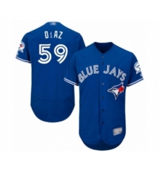 Men's Toronto Blue Jays #59 Yennsy Diaz Blue Alternate Flex Base Authentic Collection Baseball Player Jersey