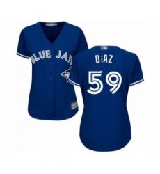 Women's Toronto Blue Jays #59 Yennsy Diaz Authentic Blue Alternate Baseball Player Jersey