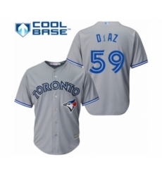 Youth Toronto Blue Jays #59 Yennsy Diaz Authentic Grey Road Baseball Player Jersey