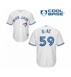 Youth Toronto Blue Jays #59 Yennsy Diaz Authentic White Home Baseball Player Jersey