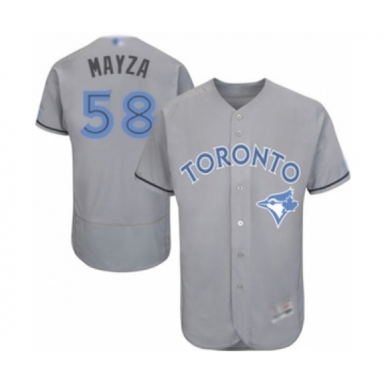 Men's Toronto Blue Jays #58 Tim Mayza Authentic Gray 2016 Father's Day Fashion Flex Base Baseball Player Jersey Men's Toronto Blue Jays #58 Tim Mayza Authentic Gray 2016 Father's Day Fashion Flex Base Baseball Player Jersey