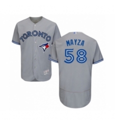 Men's Toronto Blue Jays #58 Tim Mayza Grey Road Flex Base Authentic Collection Baseball Player Jersey Men's Toronto Blue Jays #58 Tim Mayza Grey Road Flex Base Authentic Collection Baseball Player Jersey