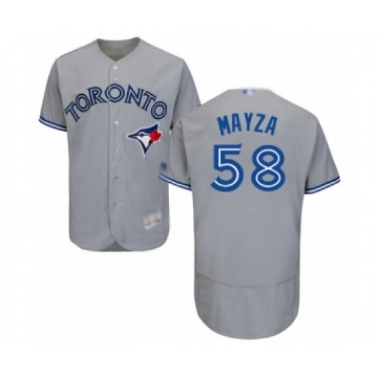 Men's Toronto Blue Jays #58 Tim Mayza Grey Road Flex Base Authentic Collection Baseball Player Jersey Men's Toronto Blue Jays #58 Tim Mayza Grey Road Flex Base Authentic Collection Baseball Player Jersey