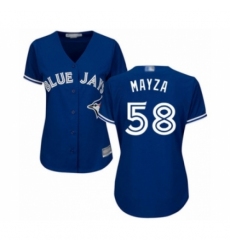 Women's Toronto Blue Jays #58 Tim Mayza Authentic Blue Alternate Baseball Player Jersey Women's Toronto Blue Jays #58 Tim Mayza Authentic Blue Alternate Baseball Player Jersey