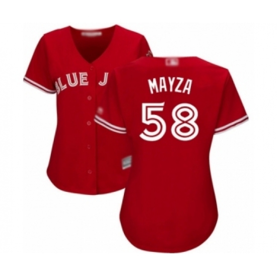 Women's Toronto Blue Jays #58 Tim Mayza Authentic Scarlet Alternate Baseball Player Jersey Women's Toronto Blue Jays #58 Tim Mayza Authentic Scarlet Alternate Baseball Player Jersey