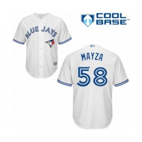Youth Toronto Blue Jays #58 Tim Mayza Authentic White Home Baseball Player Jersey Youth Toronto Blue Jays #58 Tim Mayza Authentic White Home Baseball Player Jersey