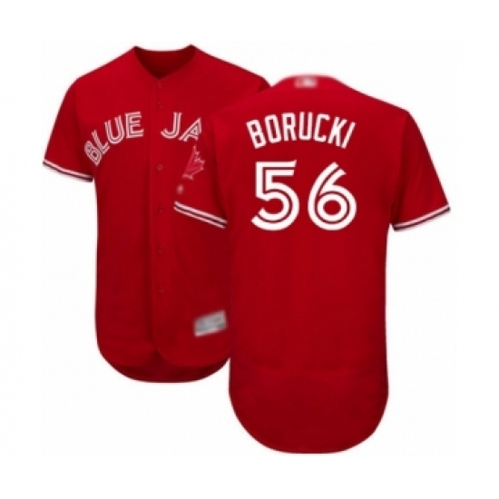 Men's Toronto Blue Jays #56 Ryan Borucki Scarlet Alternate Flex Base Authentic Collection Alternate Baseball Player Jersey Men's Toronto Blue Jays #56 Ryan Borucki Scarlet Alternate Flex Base Authentic Collection Alternate Baseball Player Jersey