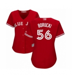 Women's Toronto Blue Jays #56 Ryan Borucki Authentic Scarlet Alternate Baseball Player Jersey Women's Toronto Blue Jays #56 Ryan Borucki Authentic Scarlet Alternate Baseball Player Jersey