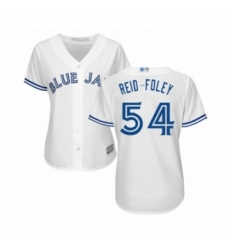 Women's Toronto Blue Jays #54 Sean Reid-Foley Authentic White Home Baseball Player Jersey Women's Toronto Blue Jays #54 Sean Reid-Foley Authentic White Home Baseball Player Jersey
