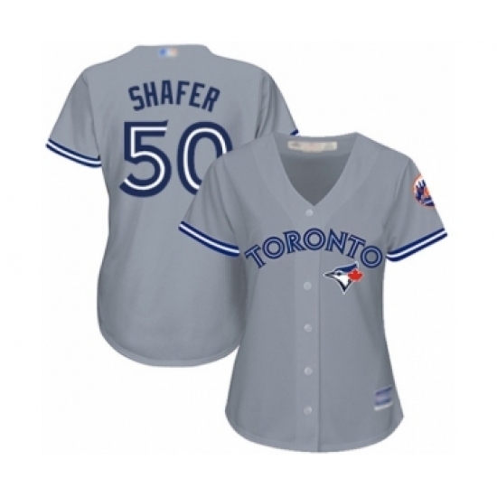 Women's Toronto Blue Jays #50 Justin Shafer Authentic Grey Road Baseball Player Jersey Women's Toronto Blue Jays #50 Justin Shafer Authentic Grey Road Baseball Player Jersey