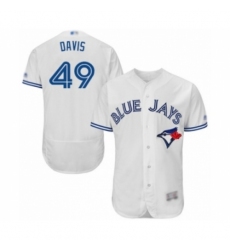 Men's Toronto Blue Jays #49 Jonathan Davis White Home Flex Base Authentic Collection Baseball Player Jersey Men's Toronto Blue Jays #49 Jonathan Davis White Home Flex Base Authentic Collection Baseball Player Jersey